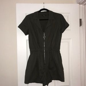 Short Sleeve Romper - Olive Green